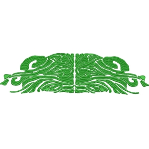 绿色植物刺绣图案