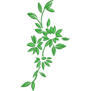 绿色植物刺绣图案