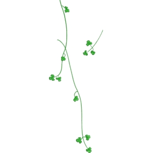 绿色藤蔓植物刺绣图案