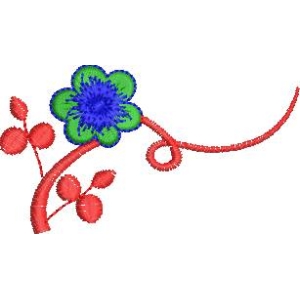 彩色花卉刺绣图案