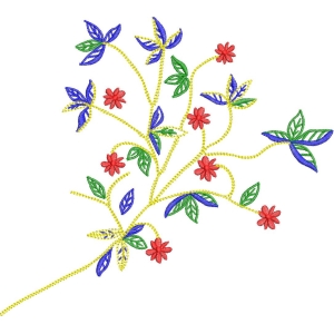 彩色刺绣花卉图案