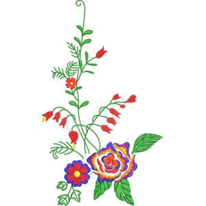 彩色刺绣花卉图案