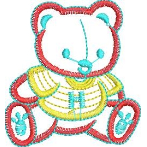 彩色刺绣小熊图案
