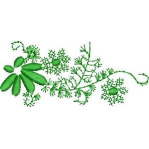 绿色植物刺绣图案
