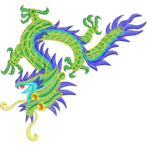 彩色刺绣龙图案