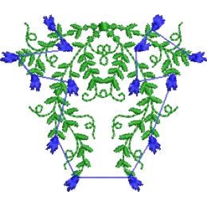 藤蔓花卉刺绣图案