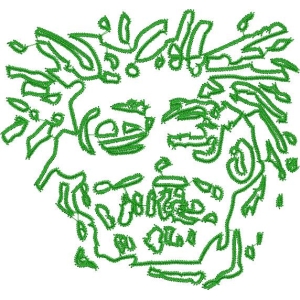 绿色线条构成的抽象人脸