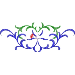 彩色花卉刺绣图案