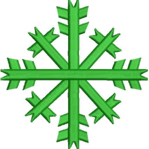 绿色雪花图案刺绣