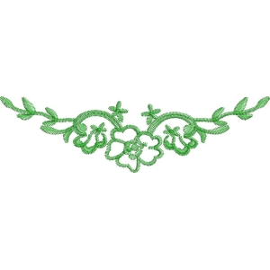 绿色植物刺绣花纹
