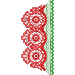 红色蕾丝花边设计图
