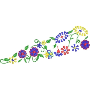 彩色花卉刺绣图案