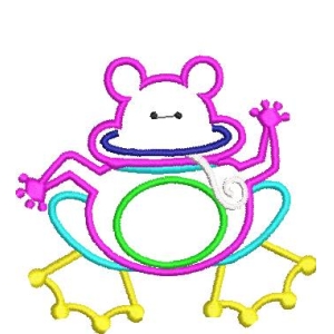 彩色线条青蛙图案