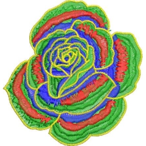 彩色刺绣玫瑰花图案