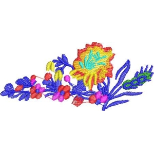 彩色花卉刺绣图案