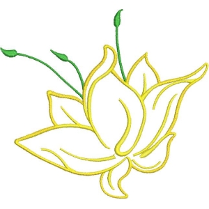黄色莲花刺绣图案