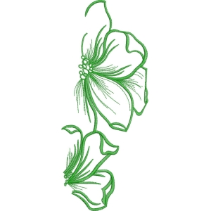 绿色刺绣花卉图案