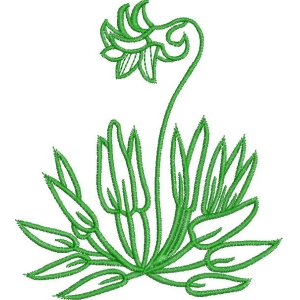 绿色植物刺绣图案