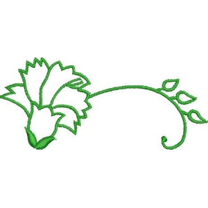 绿色植物刺绣图案