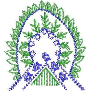刺绣植物装饰图案