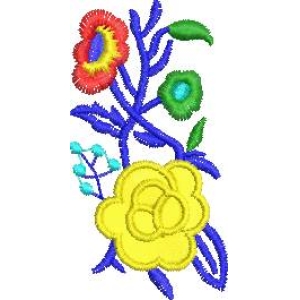彩色花卉刺绣图案