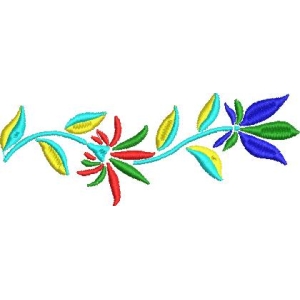 彩色花卉刺绣图案