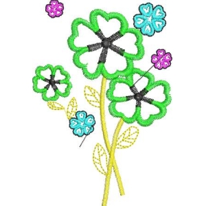 彩色刺绣花朵图案