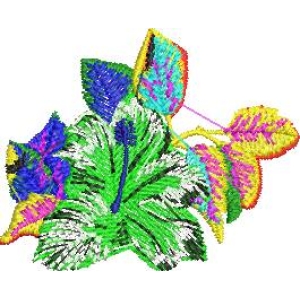 彩色刺绣花卉图案
