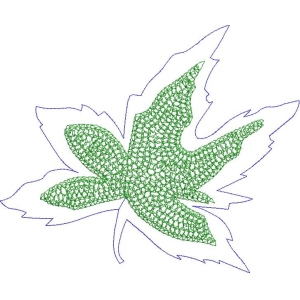 绿色网格叶片轮廓图