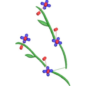 植物枝条上的花朵与果实