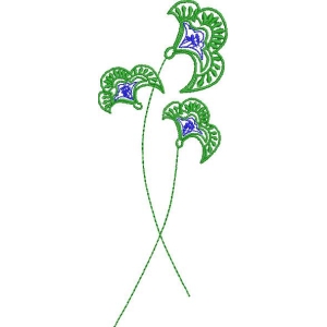 绿色花朵刺绣图案