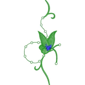 绿色藤蔓花卉刺绣图案_zbw3764