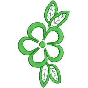 绿色刺绣花朵图案