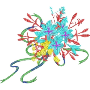 彩色刺绣花卉图案