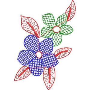 彩色刺绣花朵图案
