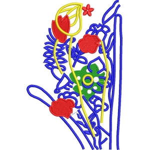 彩色刺绣花卉图案