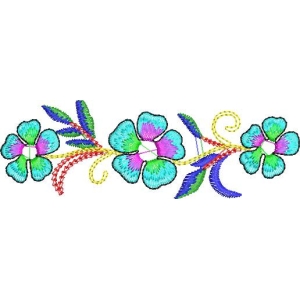彩色刺绣花卉图案