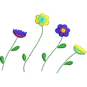 彩色花朵刺绣图案