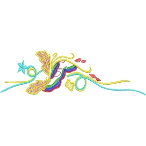 彩色刺绣花卉图案