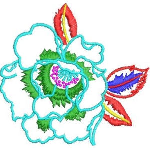 彩色刺绣花卉图案