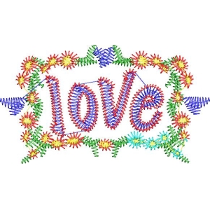 彩色立体Love字样装饰图案