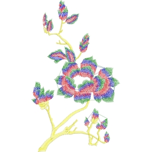 彩色刺绣花卉图案