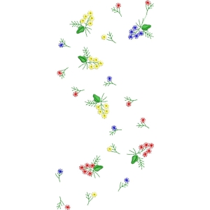 彩色刺绣花卉图案