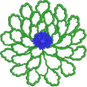 绿色花形刺绣图案