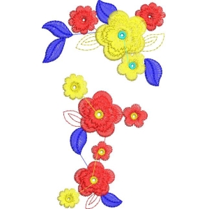 彩色刺绣花卉图案