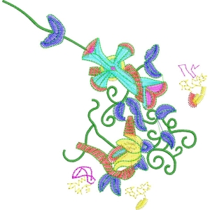 彩色刺绣花卉图案