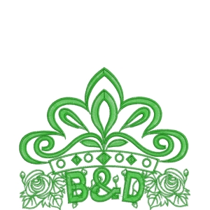 绿色刺绣皇冠标志