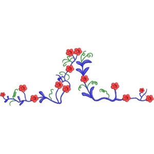 彩色花卉刺绣图案