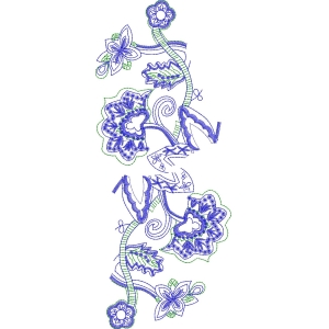 蓝色花卉刺绣图案设计_zbw3840