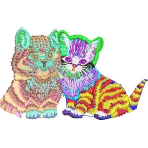 彩色刺绣小猫图案